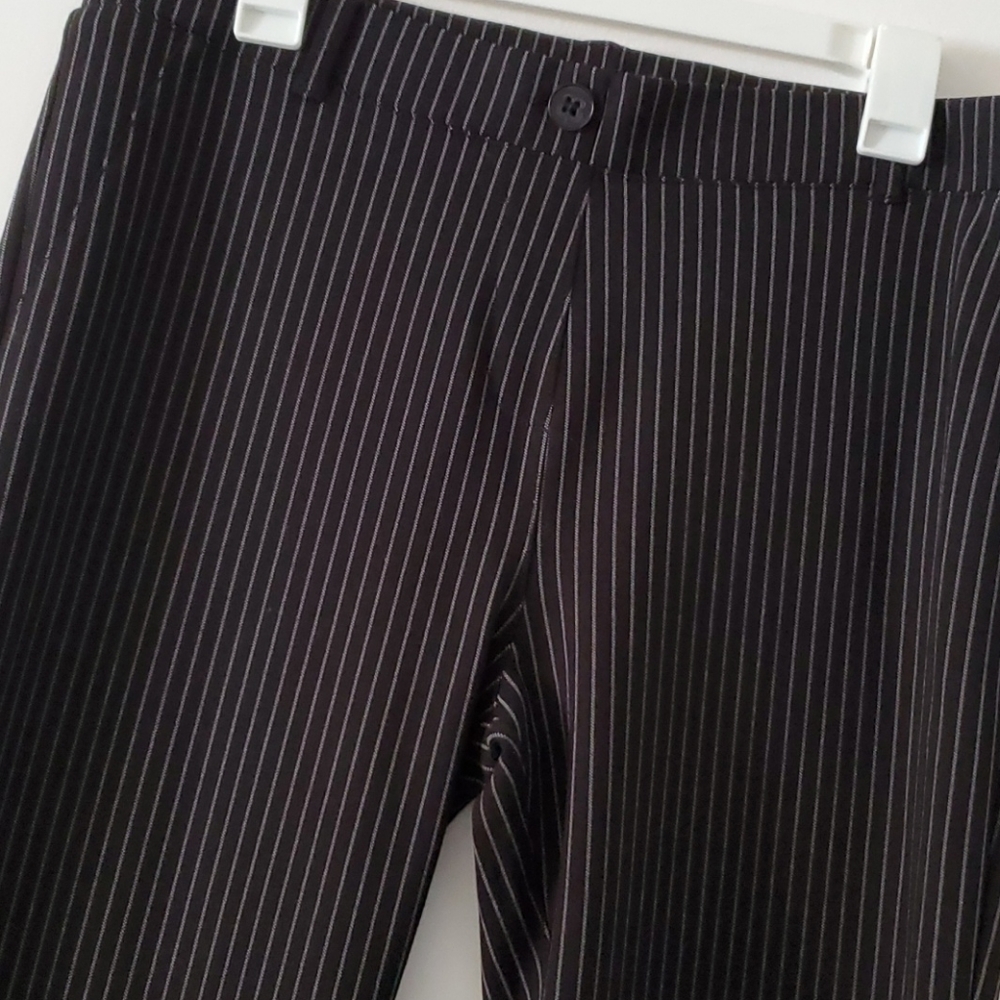 Betabrand Black and White Striped Trousers